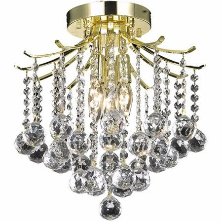 CLING 12 in. Amelia 3 Lights Flush Mount Ceiling Light; Gold CL2955349